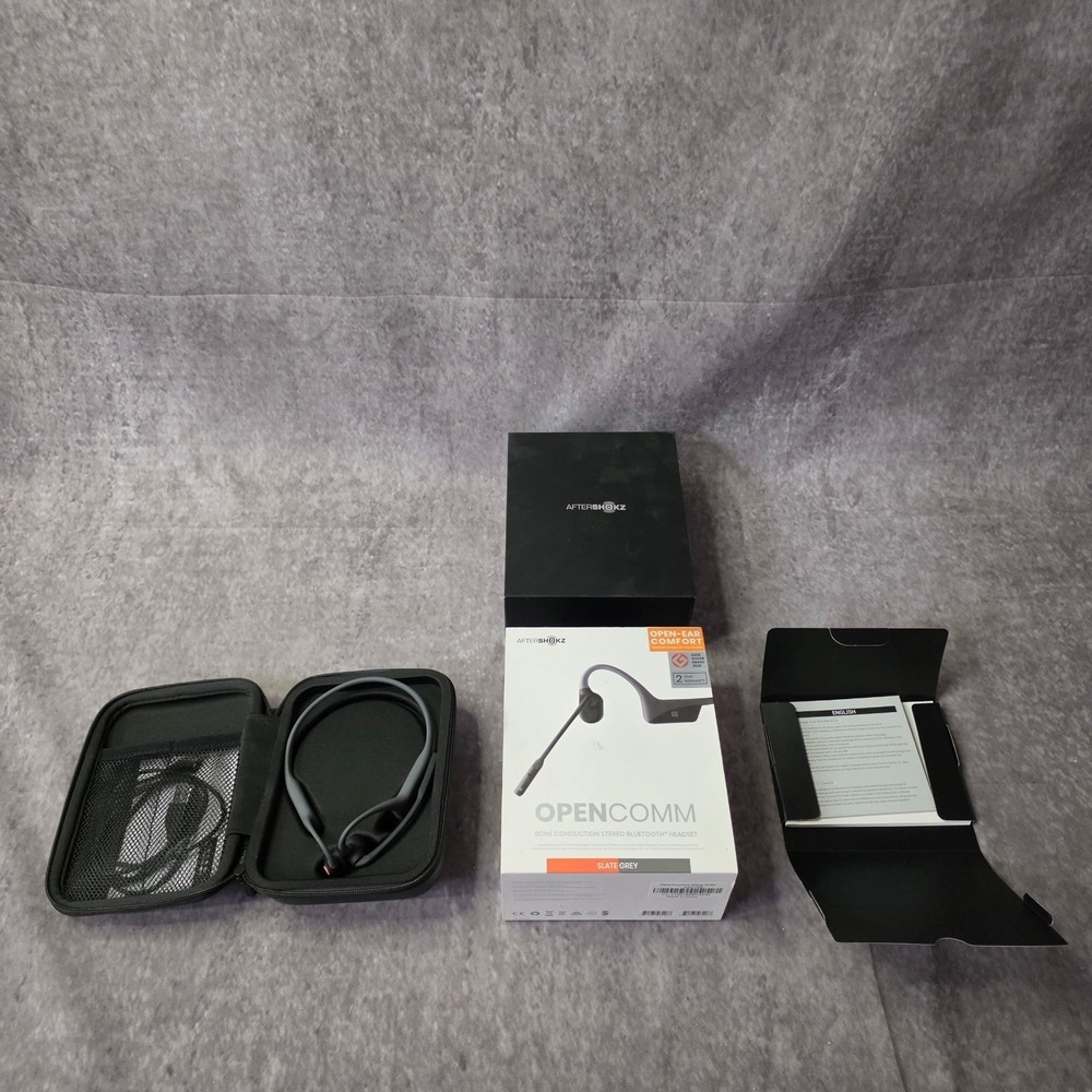AfterShokz OpenComm Bone Conduction Bluetooth Headset Slate Grey ASC100